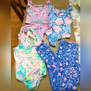 Lilly Pulitzer Kids Girls Swim Bathing Suit size 12 bundle